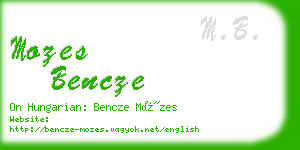 mozes bencze business card